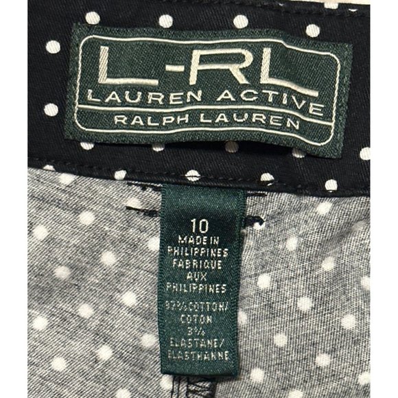 L-RL Lauren Active Ralph Lauren Brand Ankle Crop Pants Polka Dot Women's Size 10 - Picture 4 of 16